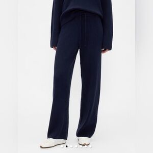 NWT GAP Dark Blue Wide Leg Ribbed SweatPants Size XL